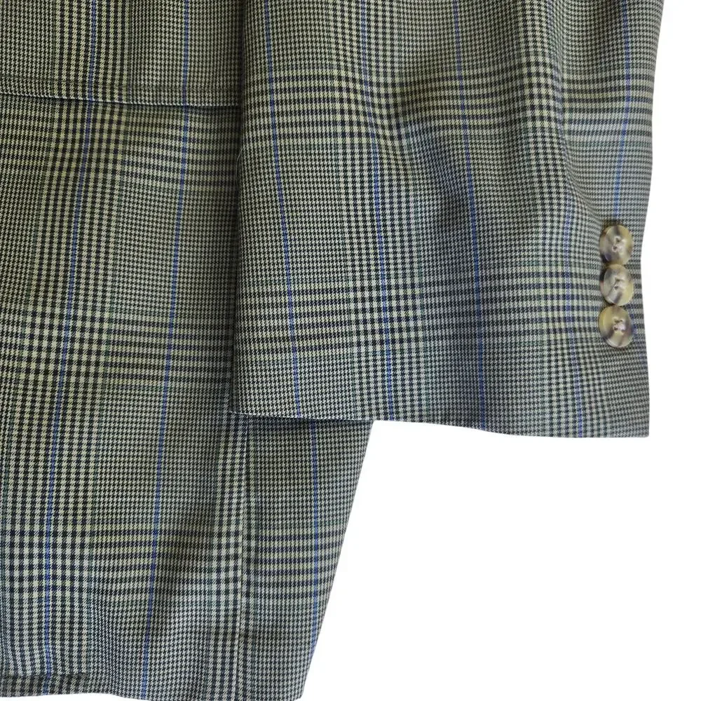 L.L.BEAN Men Vtg 90s Preppy English Countryside Grandpa Classic Plaid Blazer 46R